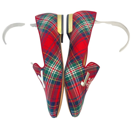 TALBOTS RYAN EMBROIDERED PLAID LOAFERS SIZE 7 - Picture 3 of 9